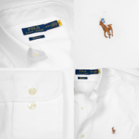 Polo Ralph Lauren icon logo custom fit oxford shirt in Pure White (Authantic)